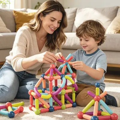 Strong Magnetic Rod Set, Educational Toy for Children - 4