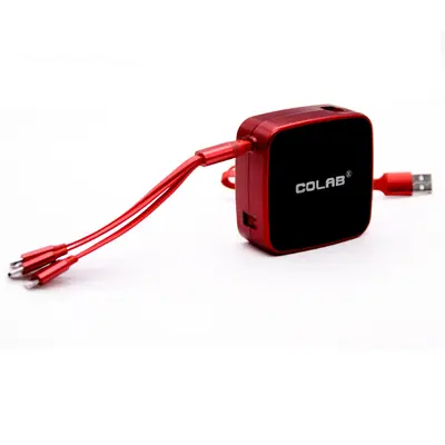 3-in-1 ausziehbares Schnellladekabel für Apple/Type-C