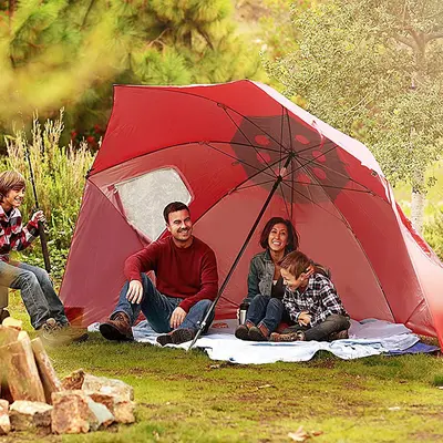 Portable Beach Tent Umbrella with Sunshade and Window, Fishing - 2