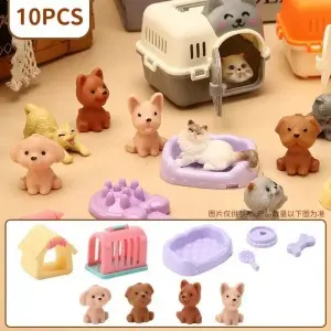 Kinder-Rollenspiel-Szenenset mit Katzenkäfig-Kleinspielzeug