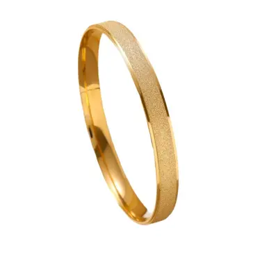 18k altın kaplama mat bilezik titanyum çelik toka antika stil - 6