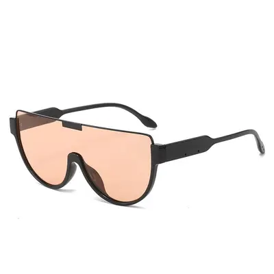 Damen-Sonnenbrille mit einteiligem Rahmen, Halbrund-Design, braun getönt - 6
