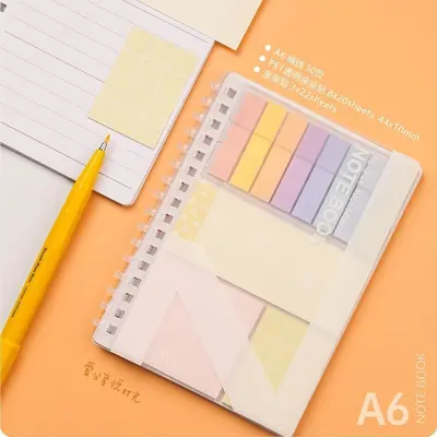 Morandi Color Sticky Notes Set with Loose-Leaf Index Tabs - 9