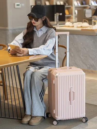 Wheeled 30/70 Split Trolley Suitcase with Combination Lock, Durable - 6