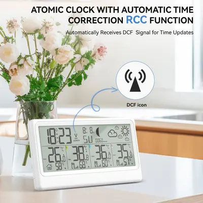 Wireless Weather Station with Large Display, Temperature and Humidity Meter - 2