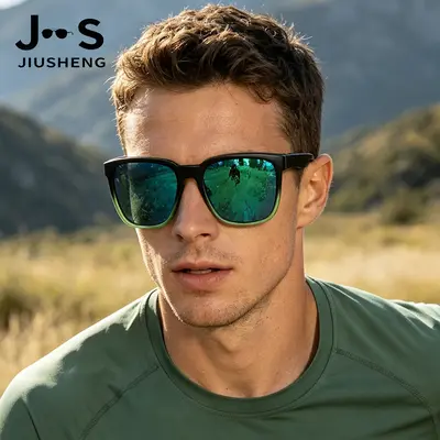 Cross-border Casual Sports Sunglasses for Men, Classic Square Frame Outdoor Sun Protection Cycling Glasses, Fashionable Polarized Sunglasses Wholesale