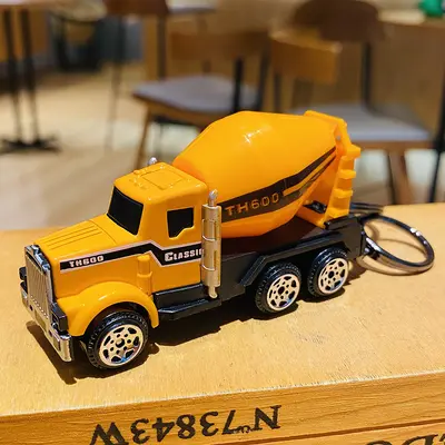 Alloy Construction Vehicle Excavator Keychain and Bag Charm, Couple Gift Set - 11