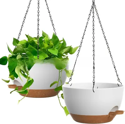Kendiliğinden sulamalı plastik saksı, yan su eklemeli, pothos için - 7