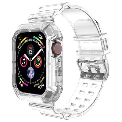 Apple Watch Series 9 Uyumlu Şeffaf Kordon, iWatch 8 ile Uyumlu
