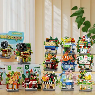 Chaoletchuang Micro Particle Casual Assembly Floor Building Block Toy 7516-7527 Street Alley Myriad Scenes Series Wholesale Dropshipping - 2