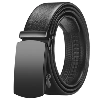 Leather men's belt, automatic buckle, business/casual - 8