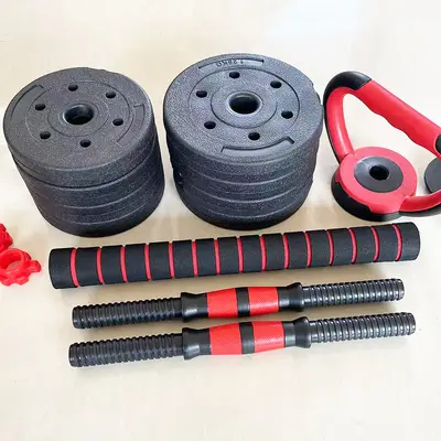 Ev erkek fitness dambılları ayarlanabilir yurt eğitim seti uzun halter seti kombinasyonu çimento dambılları toptan
