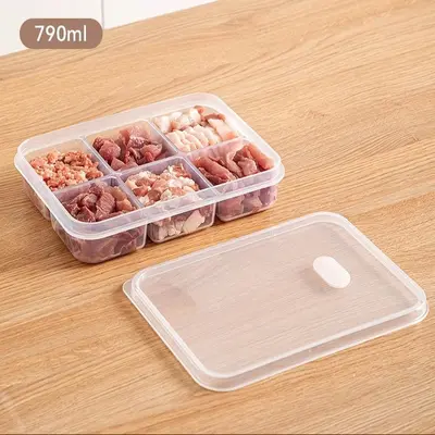 Narrow slit refrigerator compartment crisper box for fruits and vegetables frozen meat packaging box microwavable food storage box with air holes - 12