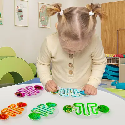 Kinder-Lernspielzeug zum Quetschen mit Flüssigkeits-Röhrendesign - 3