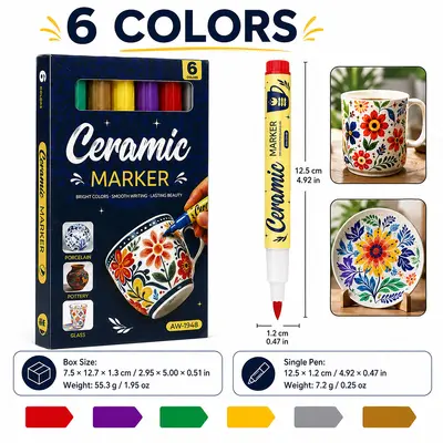 Ceramic paint marker set, waterproof, DIY - 7