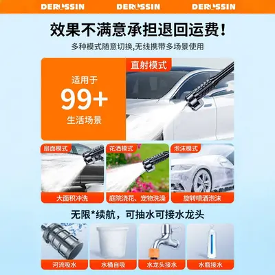 Cordless Brushless High-Pressure Car Washer, Lithium Battery, Portable - 5