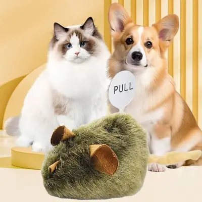 Realistic Squeaking Cat Toy Mouse, Bite-Resistant - 3