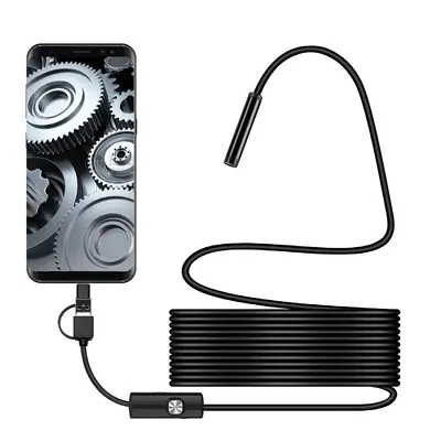 Üçü bir arada 5,5 mm cep telefonu endoskopu, araç boru hattı inceleme aracı, yüksek çözünürlüklü fotoğrafçılık, Android endüstriyel prob