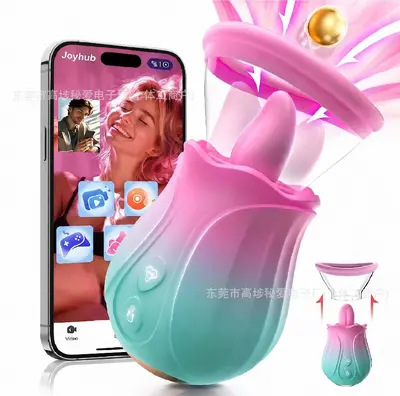 Romantik çiçek dil emişli titreşimli kadın klitoris ve meme ucu uyarıcı mastürbatör - 10