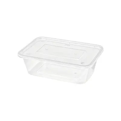 Disposable Rectangular Plastic Food Container with Lid