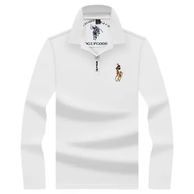 Herren-Langarm-Poloshirt aus 100% Baumwolle, bestickt - 13