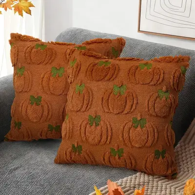 Neue Chenille-Stickerei Kürbis Kissenbezug Maßanfertigung Halloween Kissenbezug Amazon Thanksgiving Sofa Dekoration Kissen Überzug - 11