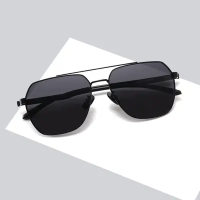 Metal Frame Polarized Men's Sunglasses, UV Protection Outdoor Shades - 2