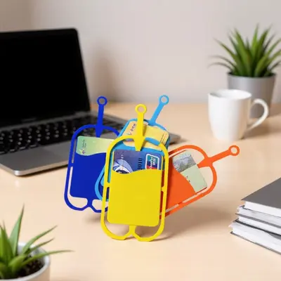 Silicone cord phone case card holder for Apple Android