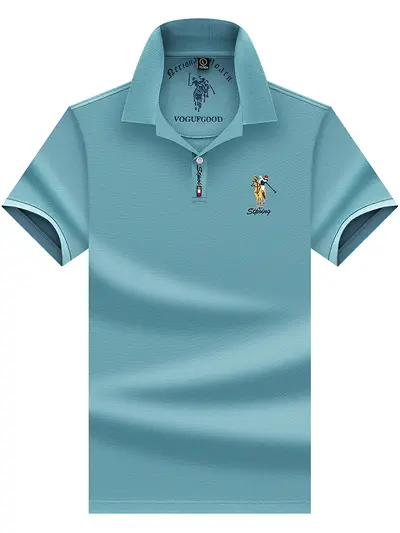 Men's Short Sleeve Pure Cotton Solid Color Polo Shirt