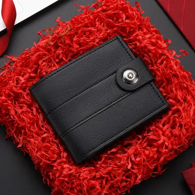 Short Men's Horizontal Wallet, Magnetic Snap Closure, Multi-Card Slots - 6