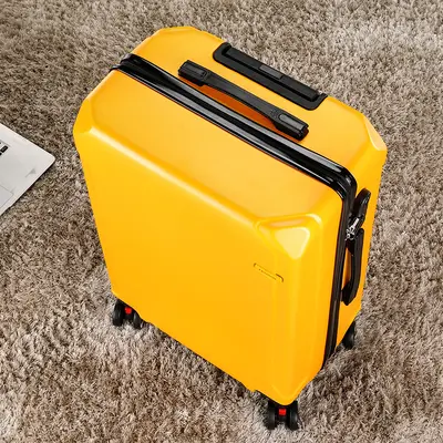 Men's Leather Business Suitcase, Zipper, Combination Lock, Wheeled - 12