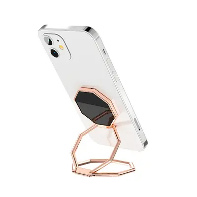 Foldable Multi-Angle Metal Ring Phone Stand with Magnetic Car Mount - 9