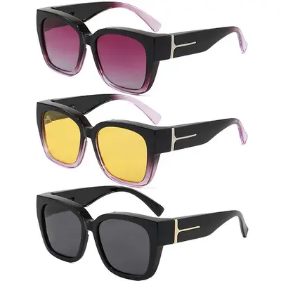 T-Frame Polarized Clip-On Sunglasses for Myopia, Unisex - 3
