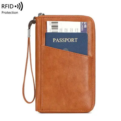 RFID pasaport cüzdanı, büyük kapasiteli, çok fonksiyonlu - 7