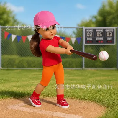 18 inch American Girl Doll Baseball Set 16 inch Realistic Doll Baseball Cap Cross-border Hot-selling Doll Clothing Accessories