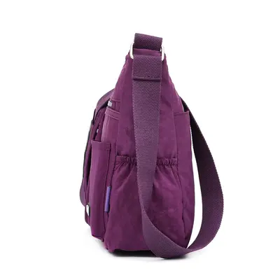 Women's Waterproof Nylon Crossbody Shoulder Bag Floral Pattern - 4