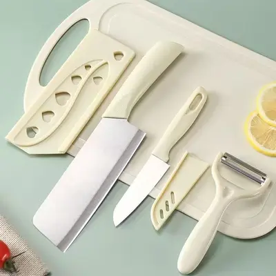 Mutfak bıçak seti meyve kesme tahtası et baltası 2 in 1 - 9