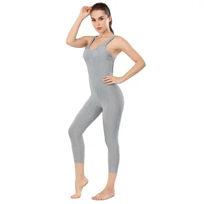 Formendes Yoga-Jumpsuit mit Brustpolster, Damen-Fitnessset