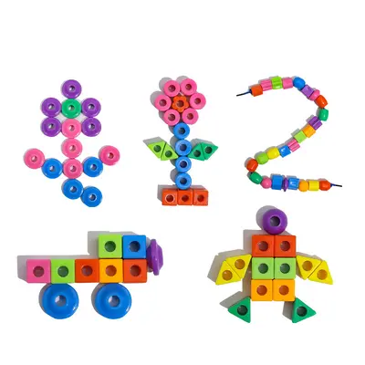 Bead stringing toy for children, handmade craft, age 9 girls