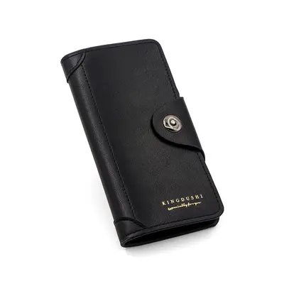 Men's Long Wallet with Zipper Coin Compartment and Multiple Card Slots - 6