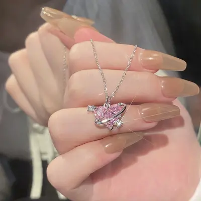 S925 gümüş inci kolye kadın kilitleme zinciri - 12