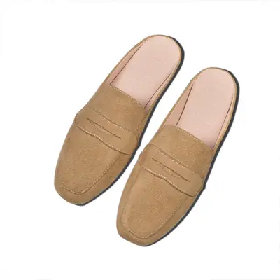 Women's Flat Half Slippers with Square Toe, Casual Mules Shoes, Plus Size 41-44 - 5