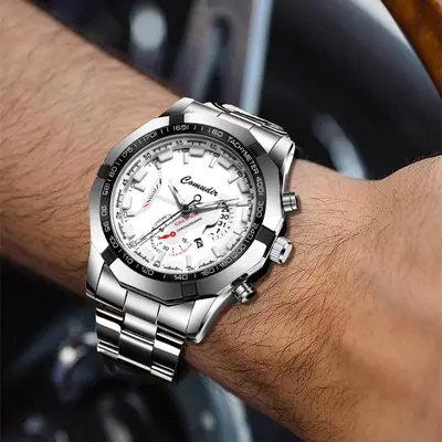 Automatische Herrenarmbanduhr Kalender Edelstahlband