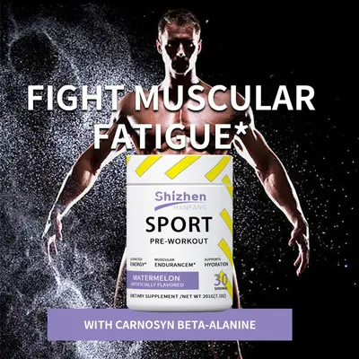 Pre-workout powder watermelon flavor sports nutrition