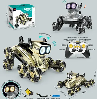 Eight-Wheel Stunt Remote Control Mechanical Dog Robot Toy with Watch Sensor - 12