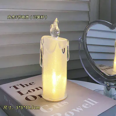 LED artificial candle lamp creative night light bedroom bedside lamp atmosphere lamp creative gift desktop decoration ornaments - 8