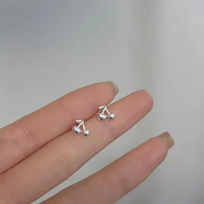 925 silver earrings, simple design, girls - 9
