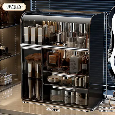 Makeup desk storage box, acrylic, dustproof, luxury design - 9
