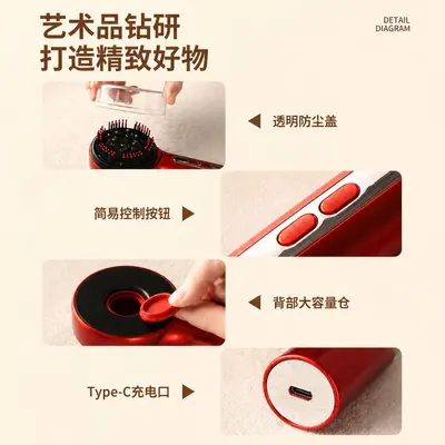 Red Light Micro-Current Hair Growth Comb with Essential Oil Scalp Applicator - 3