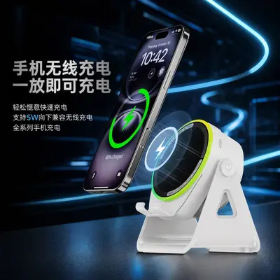 RGB Light Wireless Charging Phone Stand with Bluetooth Speaker
